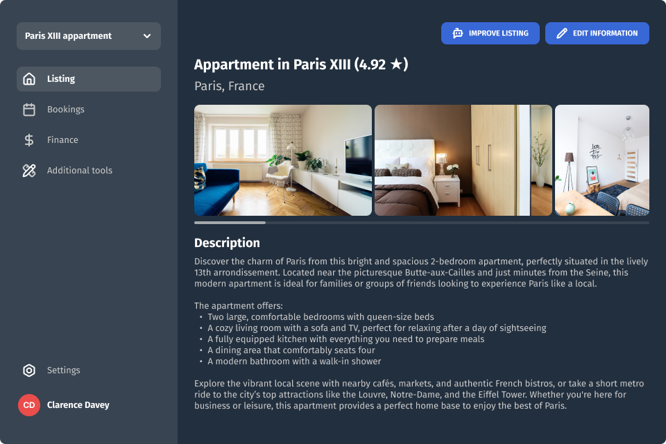 Listing page